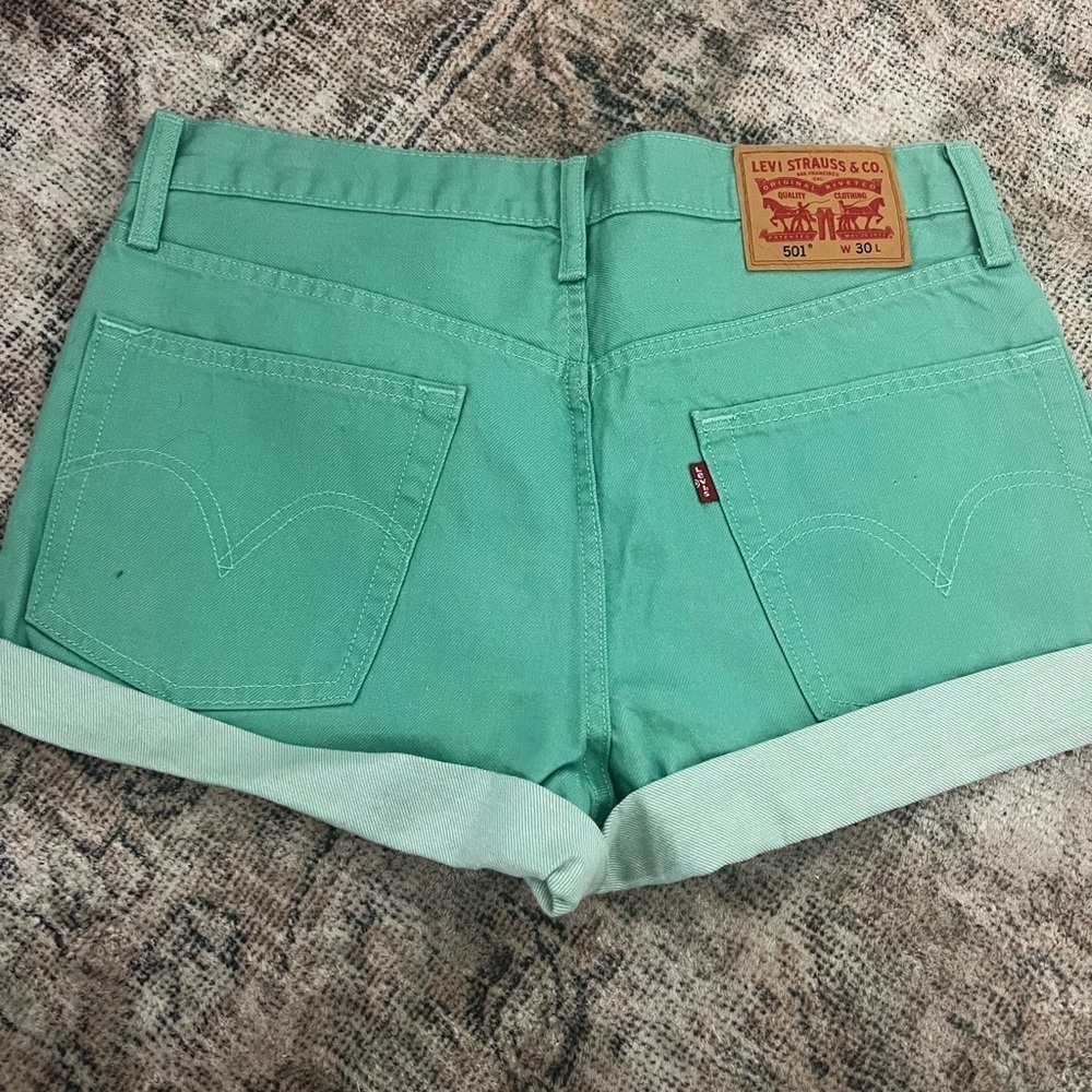 Levi's Women's Mint Green Denim Jean Shorts
